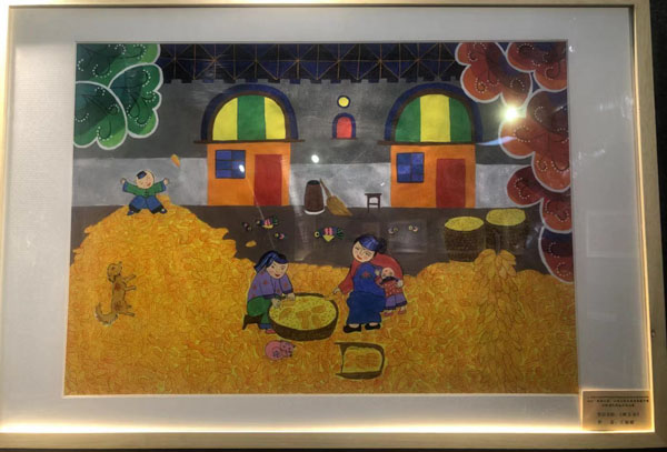 图为王敏婕作品《掰玉米》.jpg 图为王敏婕作品《掰玉米》.jpg